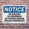 Signmission No Boating Or Swimming No Fishing Behind, 10 in W x Rectangle, Plastic OS-2PACK-NS-P-710-L-14394 - alternate 5